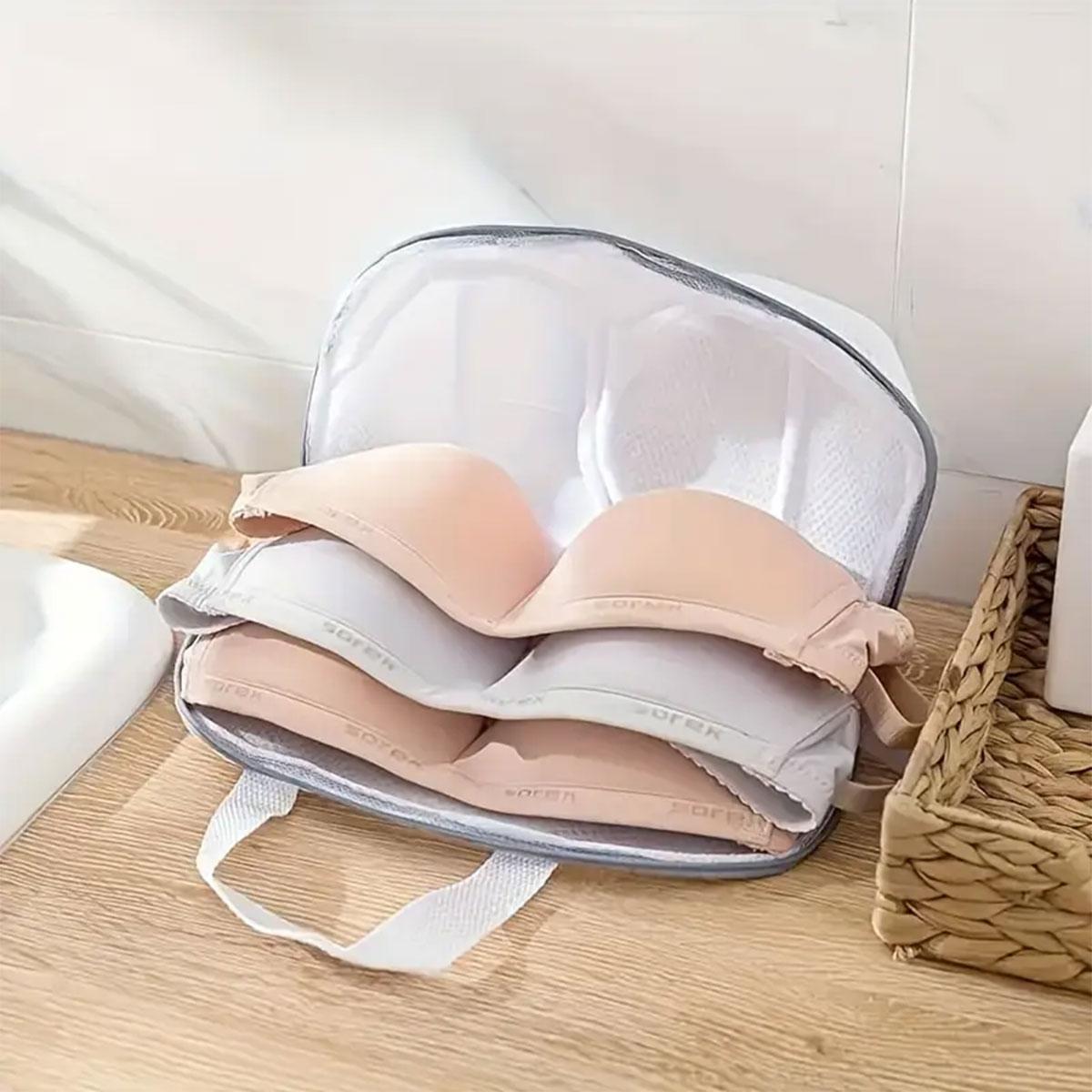 Mesh Bra Laundry Bag, 2 Counts/set Durable Zipper Bra Washing Bag, Laundry Tools & Accessories for Home Use
