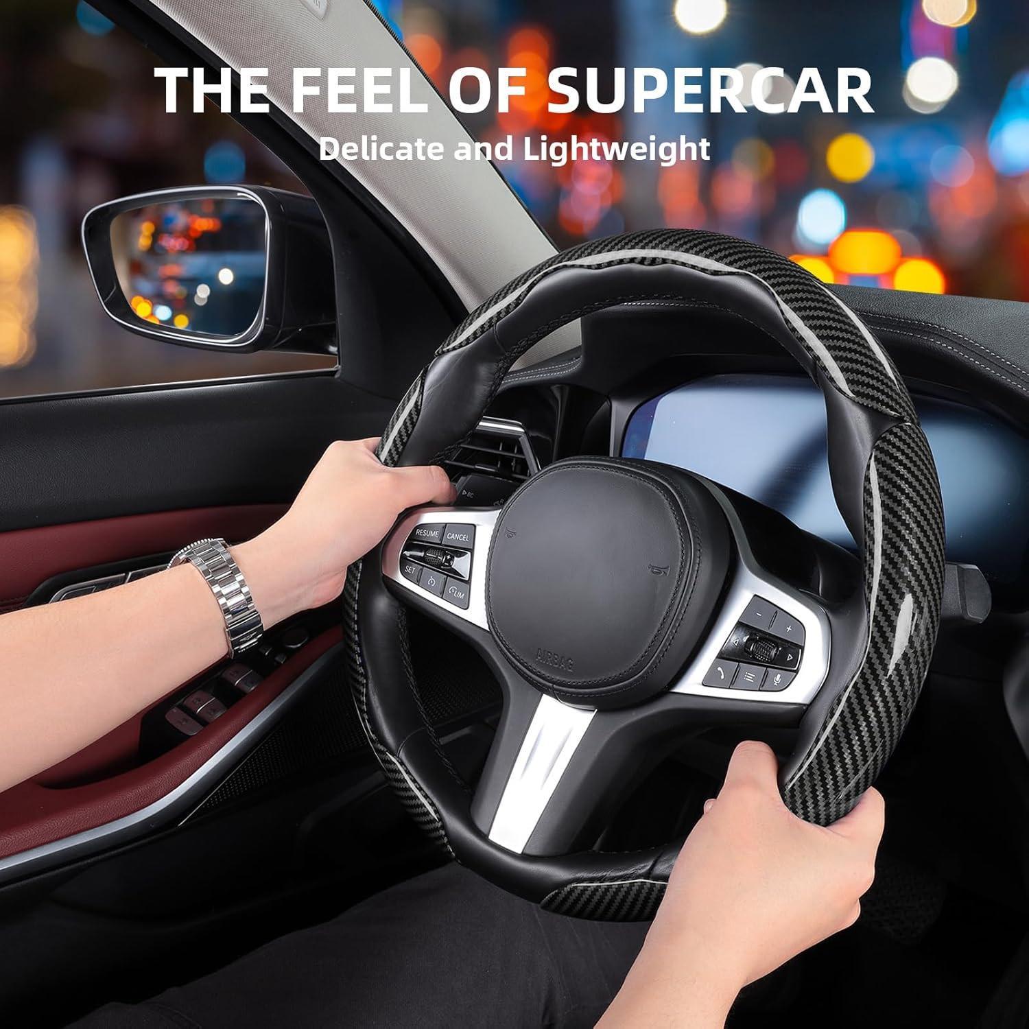 Car Steering Wheel Cover, Non-Slip Breathable Steering Wheel Protector, 15 Inch Universal All-Season Interior Accessory for Most Vehicles,Car Accessories Car Steering Wheel Cover, Non-Slip Breathable Steering Wheel Protector, 15 Inch Universal All-Season Interior Accessory for Most Vehicles,Car Accessories