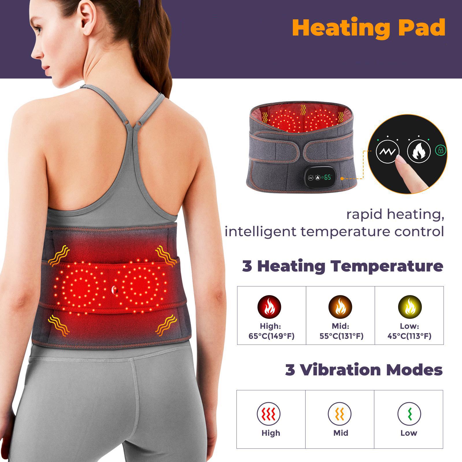 Electric Heating Infrared Heat Waist Massager , 1 Box 3-level Vibration Waist Back Support Belt, Menstural Period Heating Pad Personal Care Appliances for Home & Travel, Chrismas Gifts for Parents