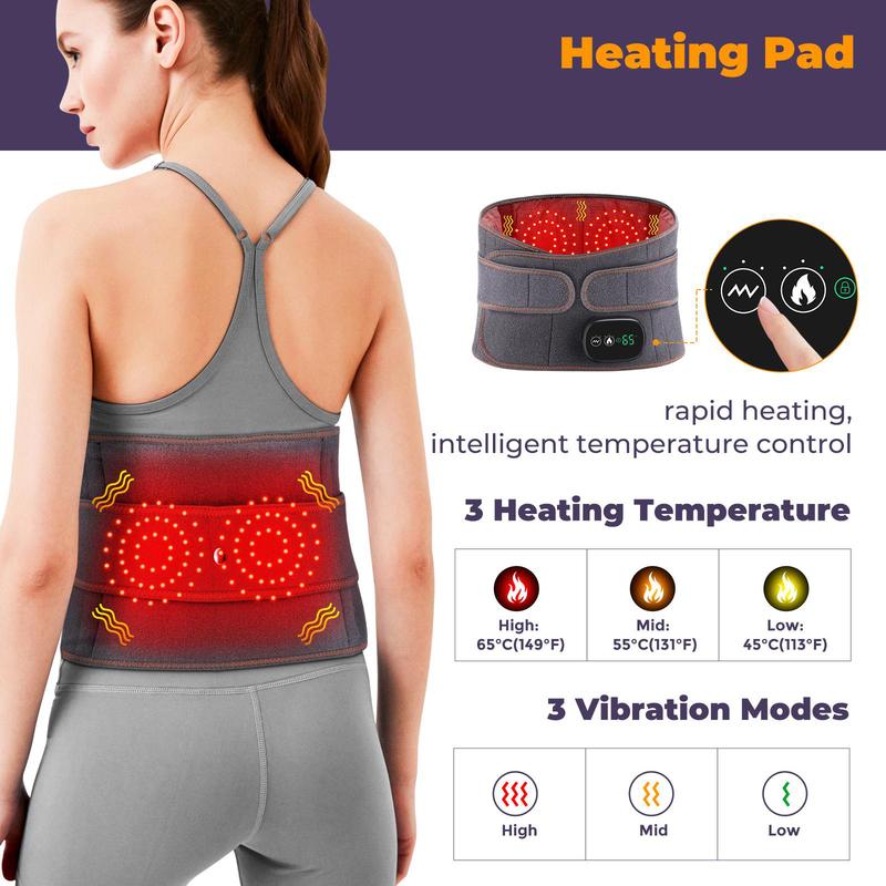 Electric Heating Infrared Heat Waist Massager , 1 Box 3-level Vibration Waist Back Support Belt, Menstural Period Heating Pad Personal Care Appliances for Home & Travel, Chrismas Gifts for Parents