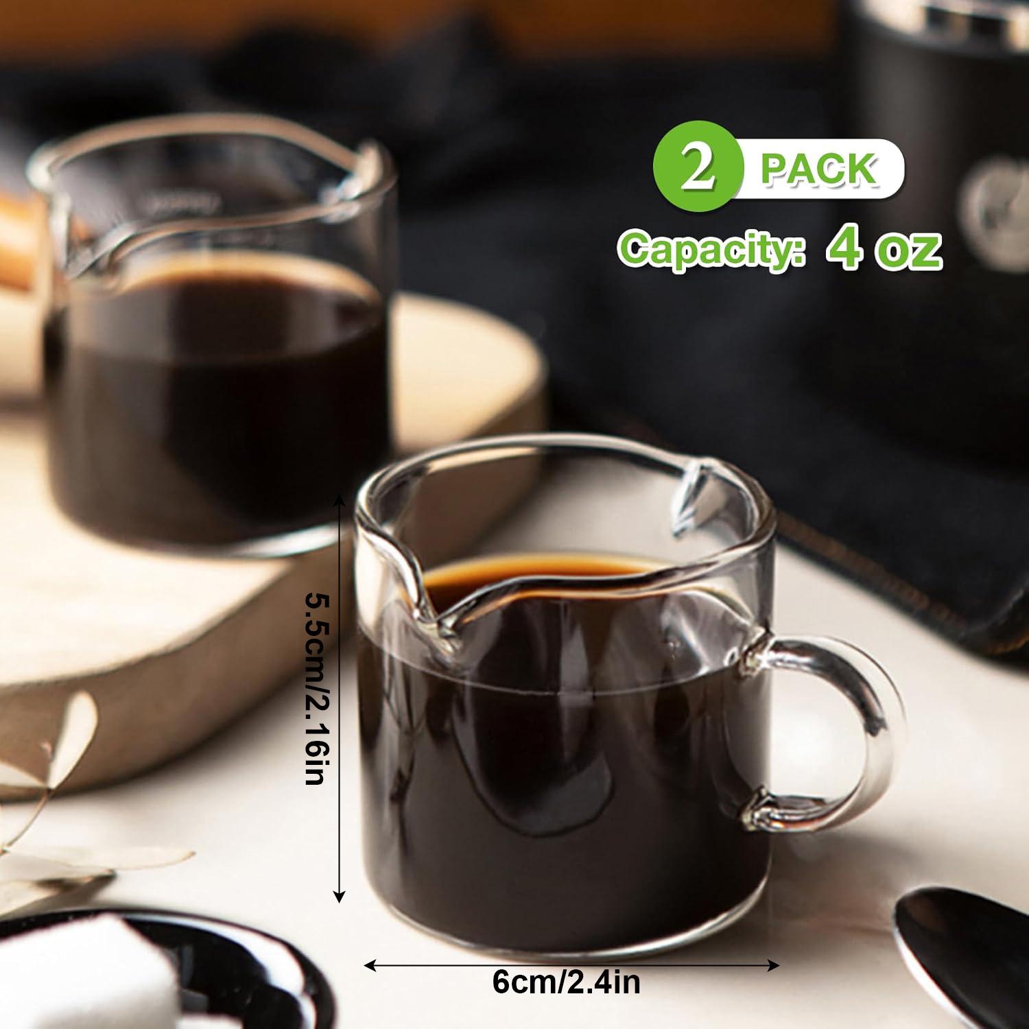 Espresso Cup, Clear Glass Coffee Cup with Handle, Coffee Making Tool for Home Office Use, Kitchen Accessories, Glass Cups