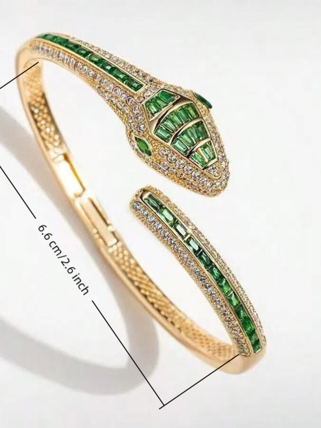 Fashion Snake Wrap Bracelet with Eye and Crystal, Perfect for Parties and Weddings, Elegant Jewelry Gift Idea