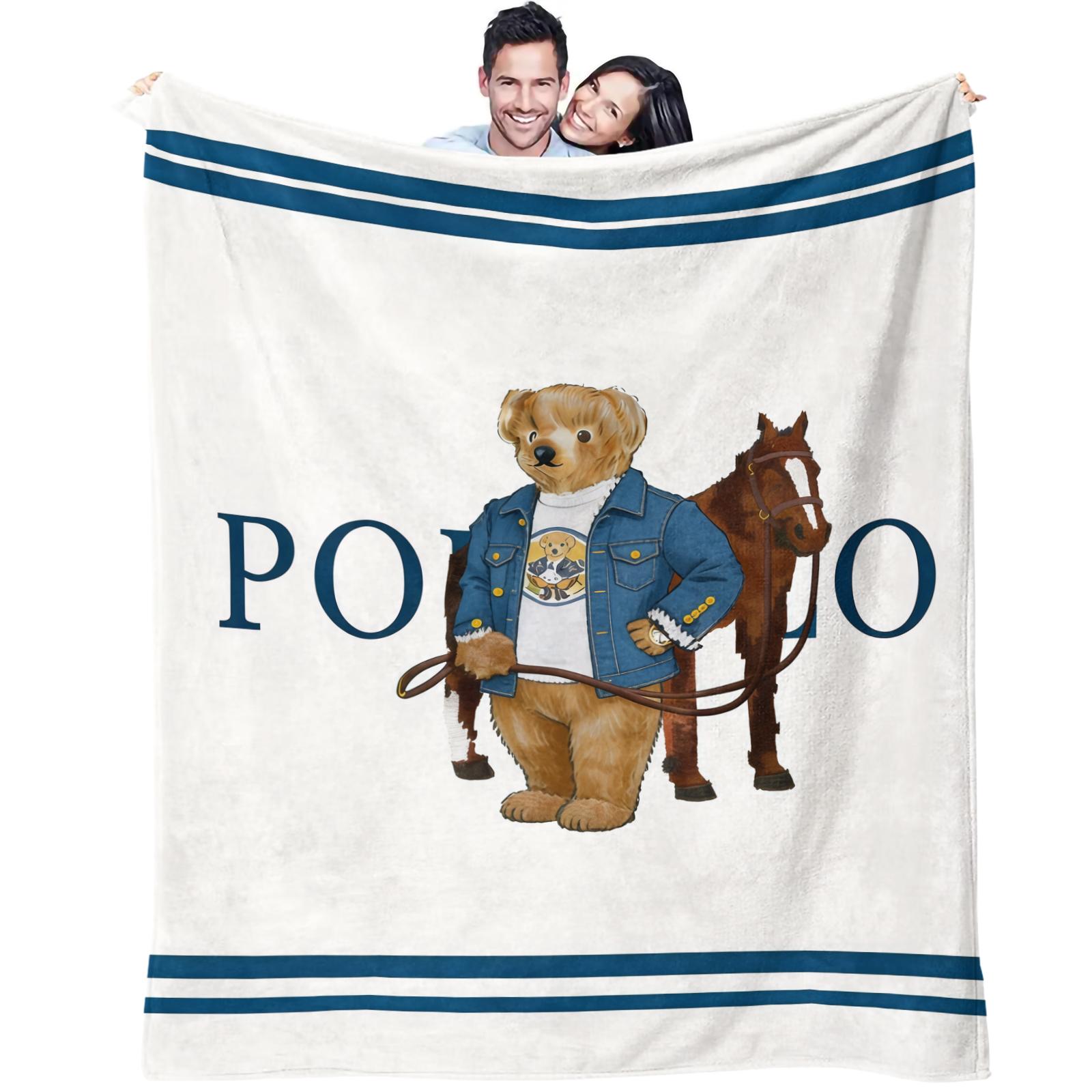 Bear Pattern Blanket, Daily Holiday Birthday Gift For Kids And Adults, Soft, Warm And Lightweight Plush Blanket, Suitable For Bed, Sofa, Car, Room Decoration, Soft Flannel Blanket