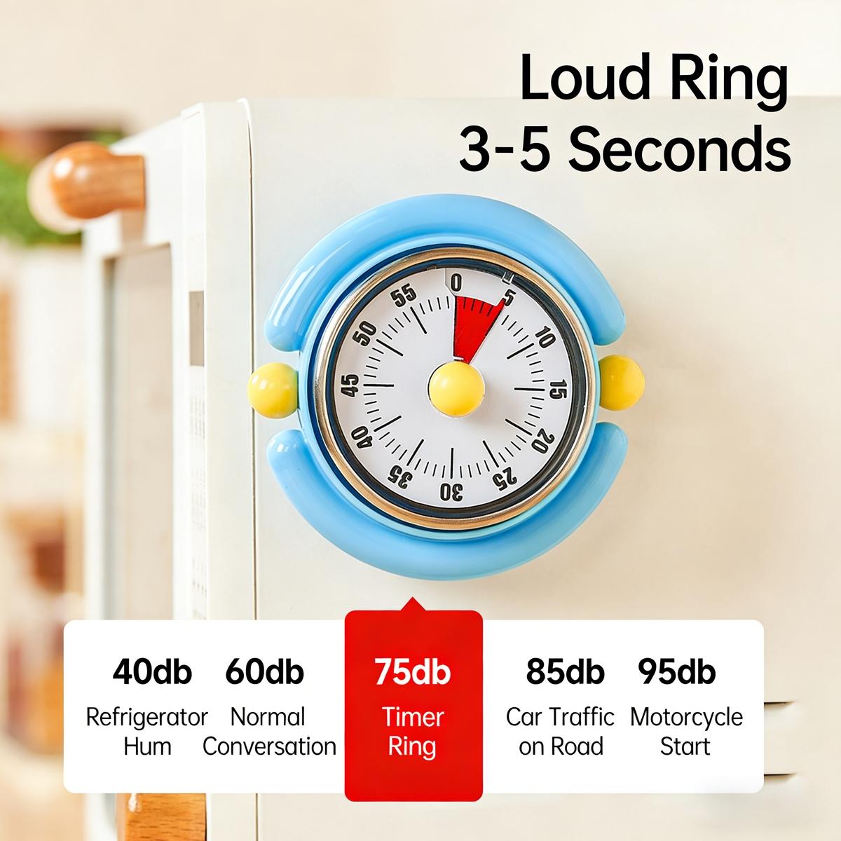 Kitchen Must-Have! Visual, Time Management Timer, 60-Minute Mechanical Magnetic Stainless Steel Timer, Visual Countdown Reminder for Kitchen Cooking & Student, Kitchen Egg Timer