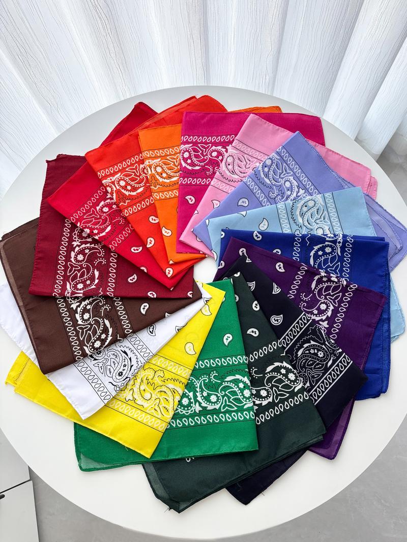 Geometric & Paisley Print Bandana, Unisex Soft Breathable Scarf, Casual Fashion Accessory for All Seasons, Ideal for Daily Wear