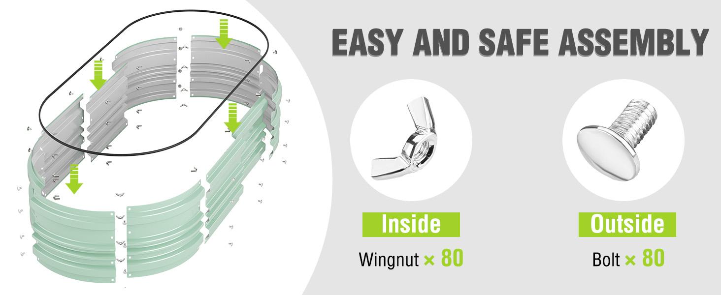#fathersdaygift WORKPRO Galvanized Raised Garden Bed Set, Rust & Corrosion Protection, Easy Assembly, Safe Edge, Ideal for Vegetables & Flowers