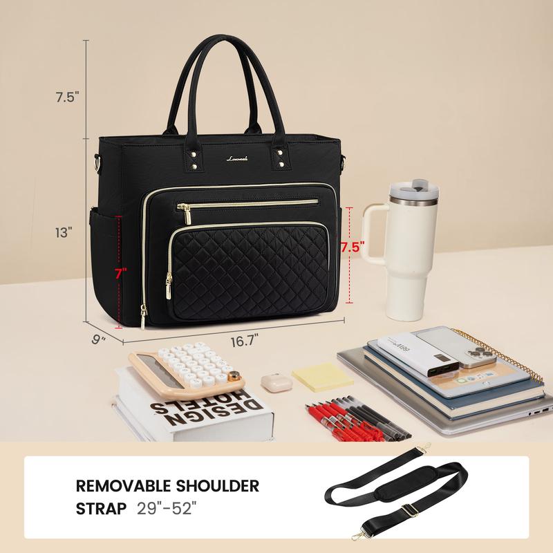LOVEVOOK 15.6inch Laptop Bag for Women,Multi-pocket Teacher Work Tote Bag,Travel Tote Bag with Large Cup Holder,Waterproof and Scratch-resistant Large Capacity Diaper Bag,Fashion Portable Gym Bag,TikTokShopStockUp