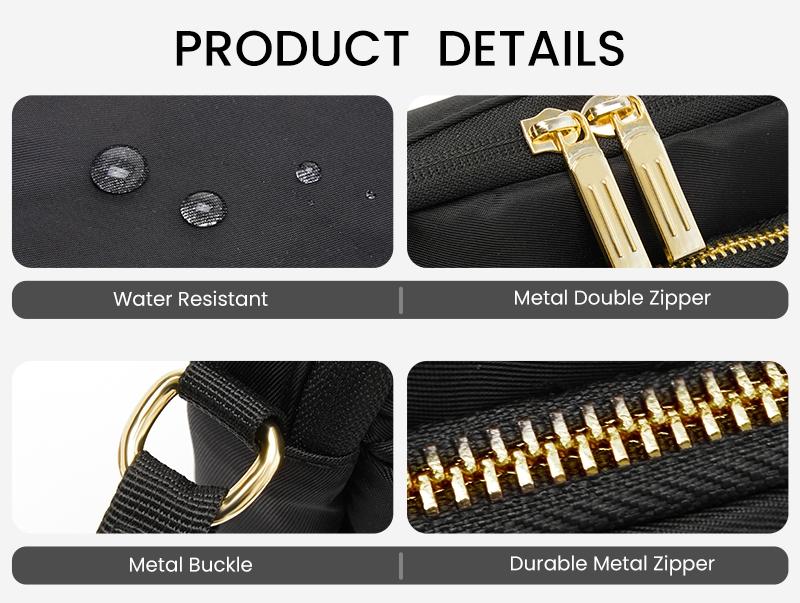 Small travel purse Women Crossbody purse Long Starp Crossbody Bag for Women - Shoulder Bag With Waterproof Nylon Handbag Multiple Pockets and Adjustable Strap 1.5L