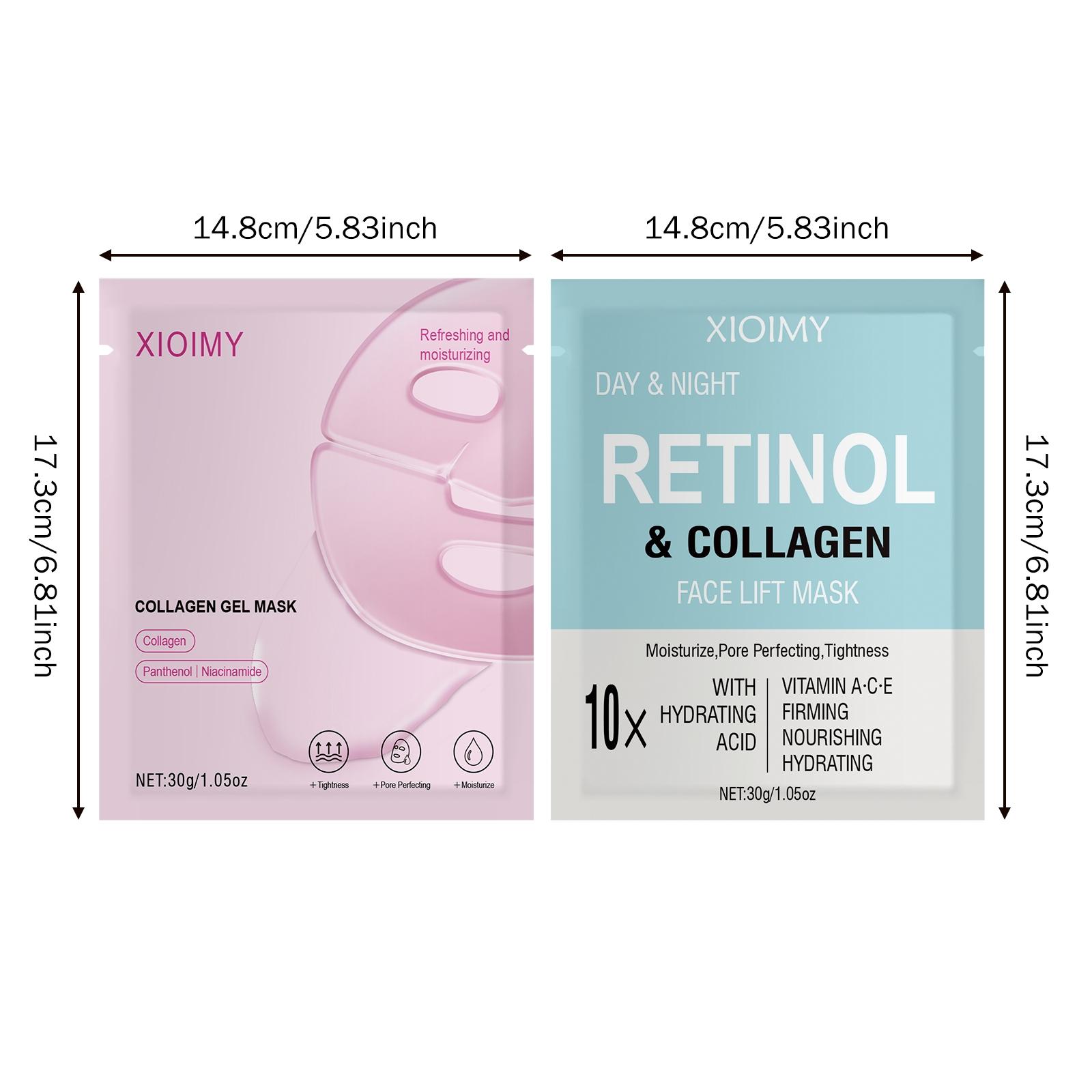 Collagen Mask Set with Niacinamide & Retinol, 10 pcs Deep Hydration Anti-Dryness Hydrating Face Care, Suitable for Smooth, Bright, Supple Skin #GLOBAL PICKS
