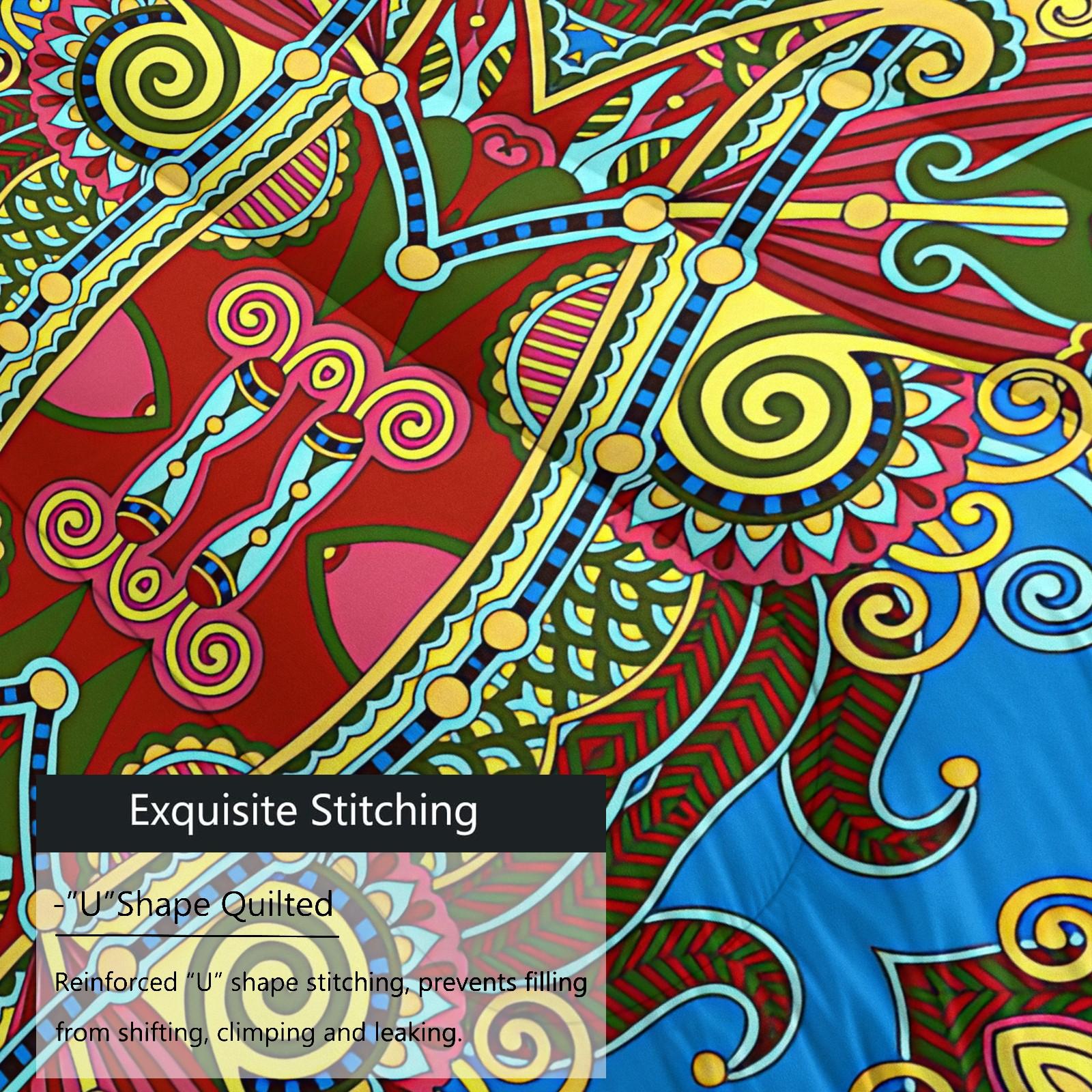 2/3 Pcs Boho Paisley Print Comforter Set, Vintage Ethnic Bedding Set, Soft Warm Lightweight with Vivid Digital Print, Fade Resistant, Ideal for Bedroom Dorm Guest Room Decor, All Season Use