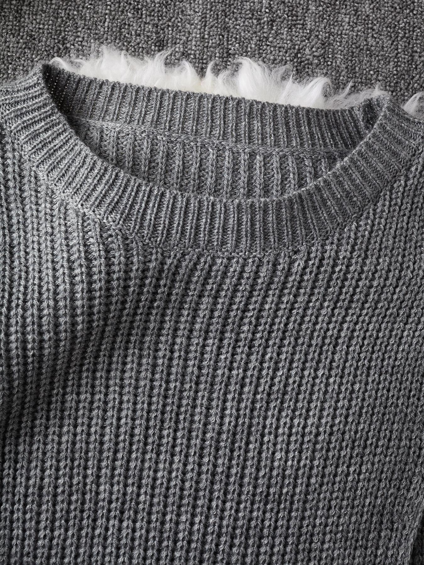 Women's Plain High Low Hem Wrap Tunic Sweater Dress, Casual Drop Shoulder Long Sleeve Dress for Fall & Winter, Women's Clothing for Daily Wear