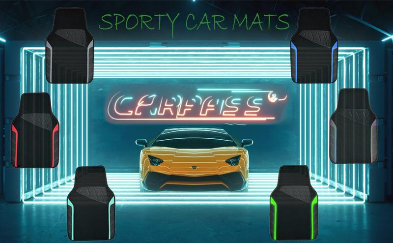 CAR PASS 5pcs Leather Steering Wheel Cover and Waterproof Car Floor Mats,fit for 95% Sedan,SUV,Cars,14.5-15inch Sporty Anti-Slip Safety Comfortable