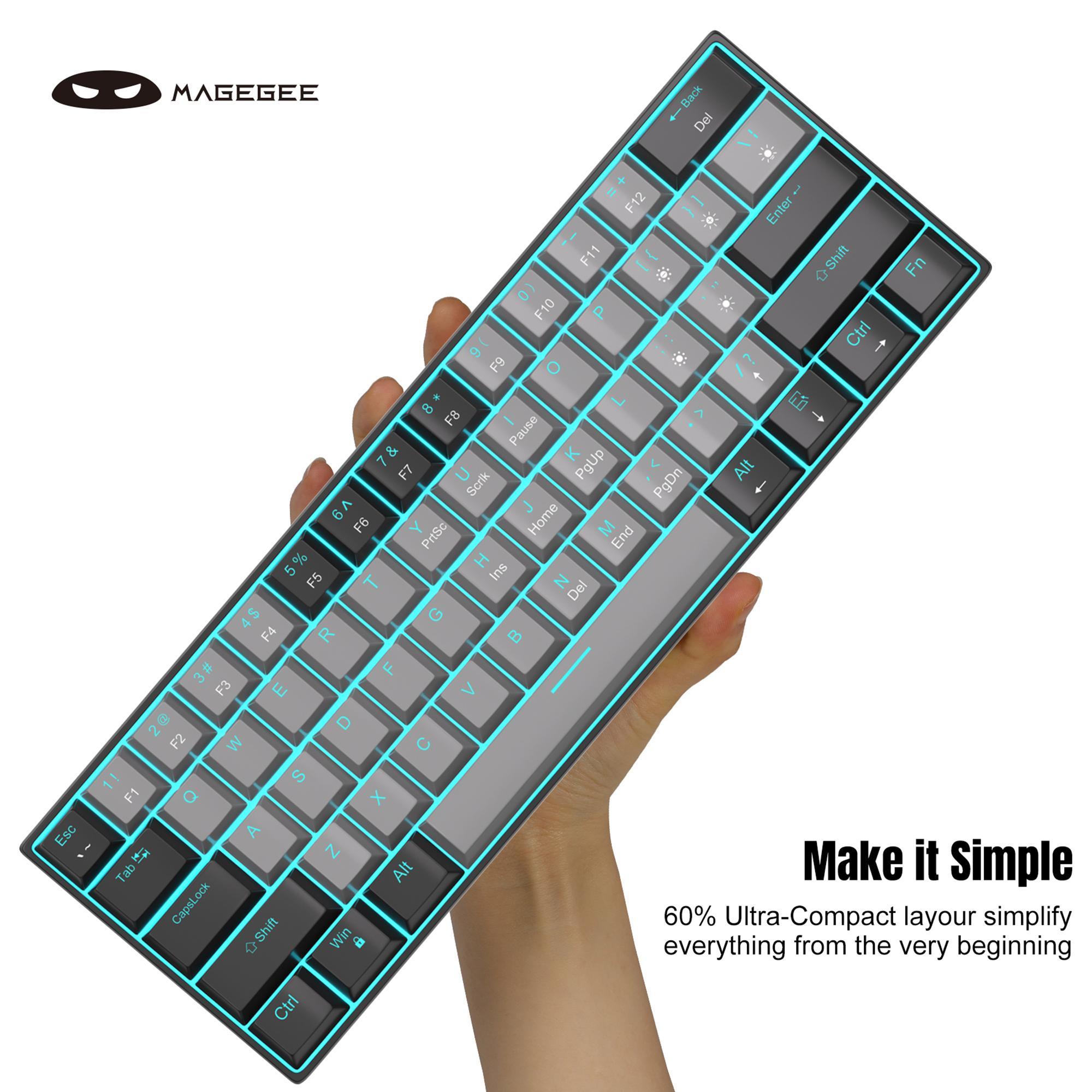 MageGee 61% mechanical keyboard Star61 gaming keyboard ,  PBT Keycaps, DIY Keycap Replacement,Convenient to carry,Suitable for gaming and office use