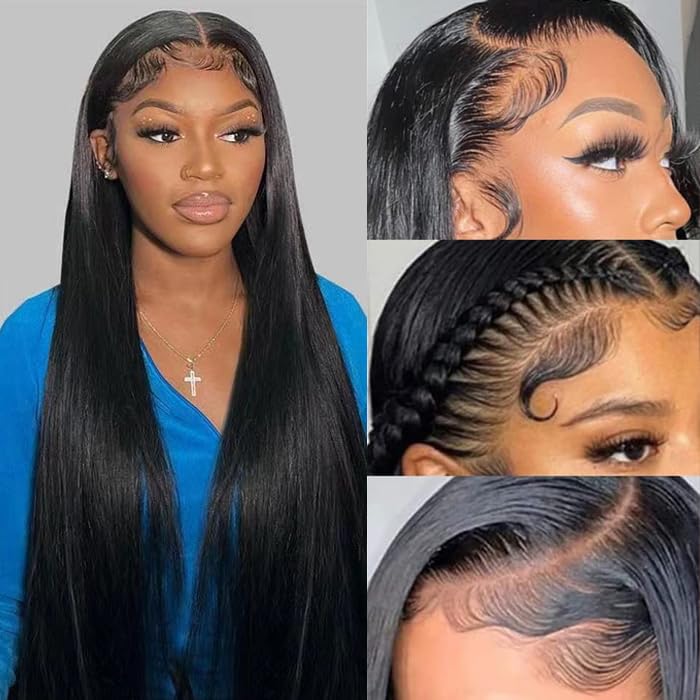 13x6 HD Transparent Lace Front Wigs Human Hair Smooth Pre Plucked For Women Brazilian Straight 13x4 Lace Frontal Wig Human Hair 180% Density TikTokShopBlackFriday