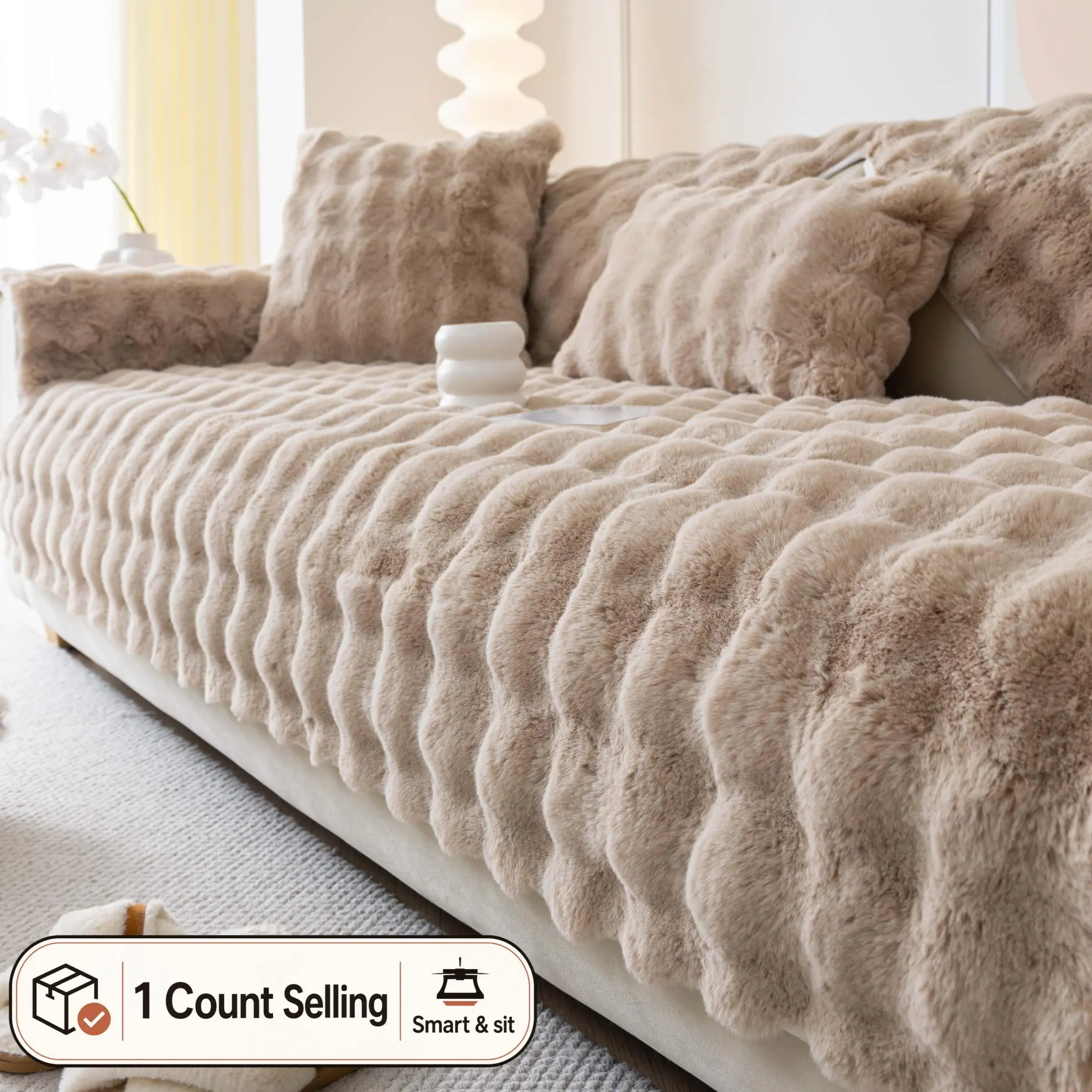 1 Pc Sofa Cover Pad, Pet-Friendly Washable Furniture Slipcover, Furniture Slipcovers For Sofa Sectional, Universal Sofa Protector, Non-Slip Sofa Blanket, Couch Cushion Mat for Armchair/Loveseat/3-Seater Sofa