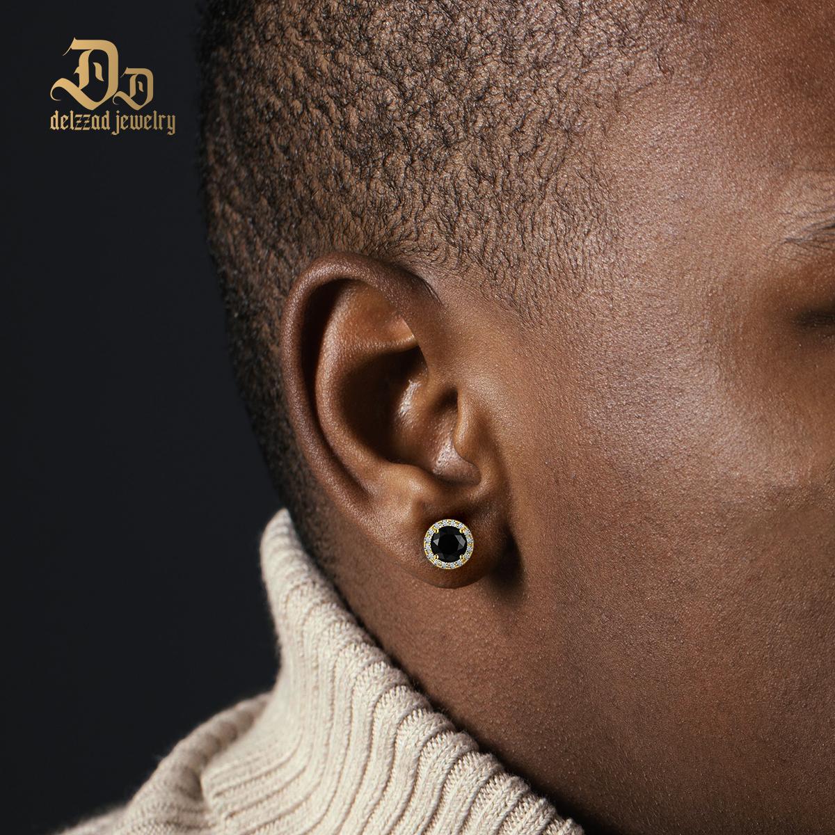 Delzzad Halo Stud Earrings VVS Black Synthetic Moissanite Stud Earrings S925 Studs Birthday Anniversary Mother's Day Christmas Gifts for Men Women Delzzad Halo Stud Earrings VVS Black Synthetic Moissanite Stud Earrings S925 Studs Birthday Anniversary Mother's Day Christmas Gifts for Men Women