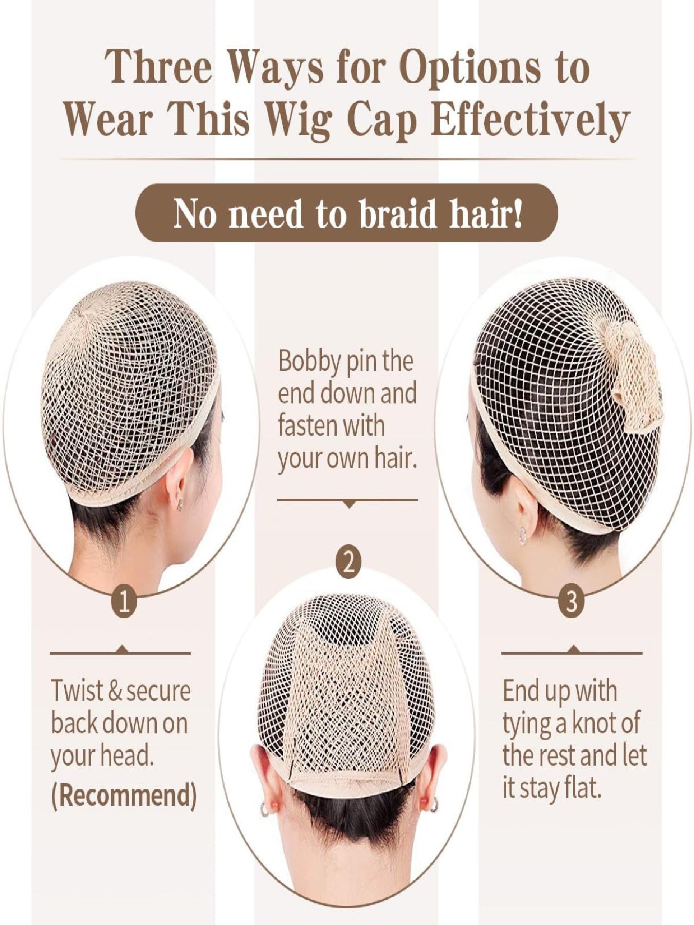 6pcs Wig Caps, Skin Tone Nylon Hair Net, Non-Slip Mesh Wig Cap for Women, Breathable and Stretchable, Perfect for Parties and Cosplay