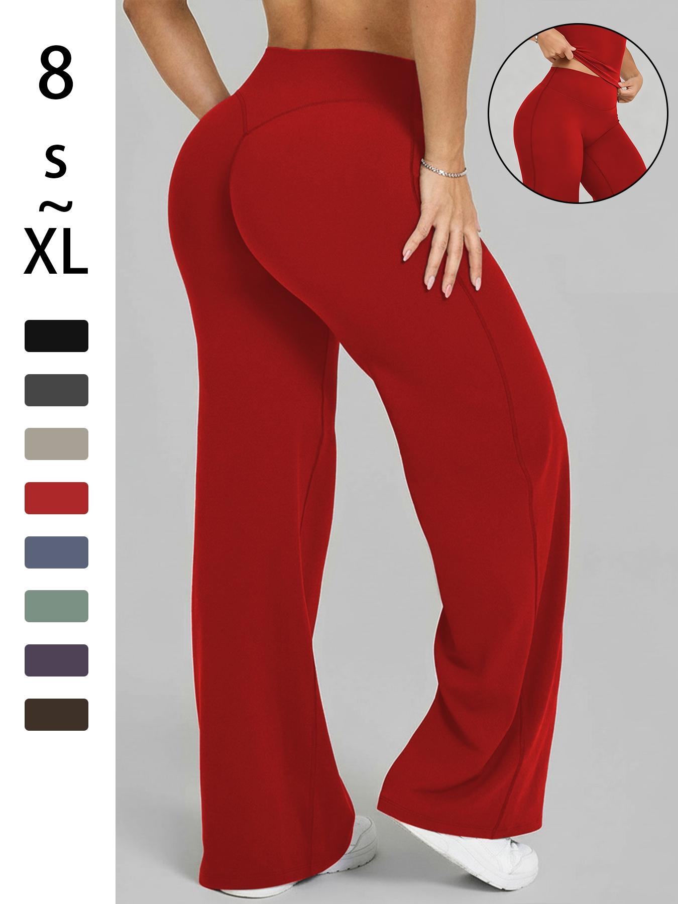 Women's High Waist Elastic Straight Leg Pants, Casual Soft Sporty Yoga Pants, Running Pants, Loose Fit Fashionable Fall Winter Daily Wear