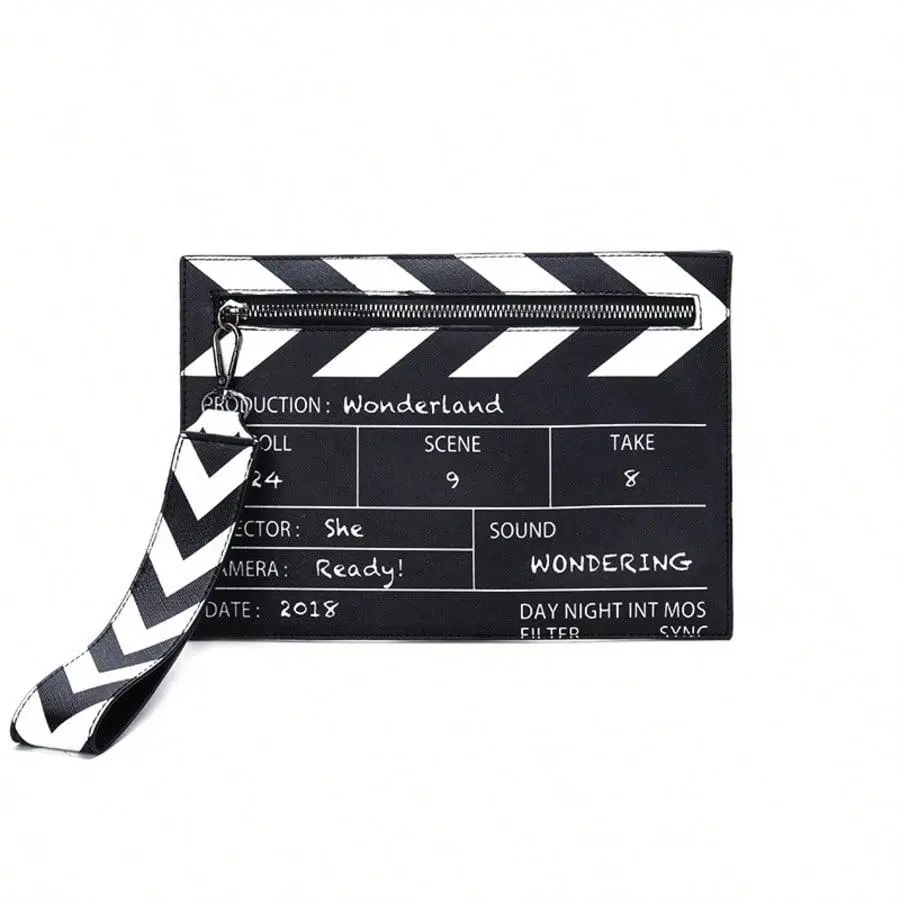 Lightweight,Business Casual Movie Clapperboard Design Square Bag  Teen Girls Women College Students,Rookies & White-Collar Workers Perfect  Office,College,Work ,Business,Commute,Outdoors, Travel, Outings new retro limited edition weekend shoulder
