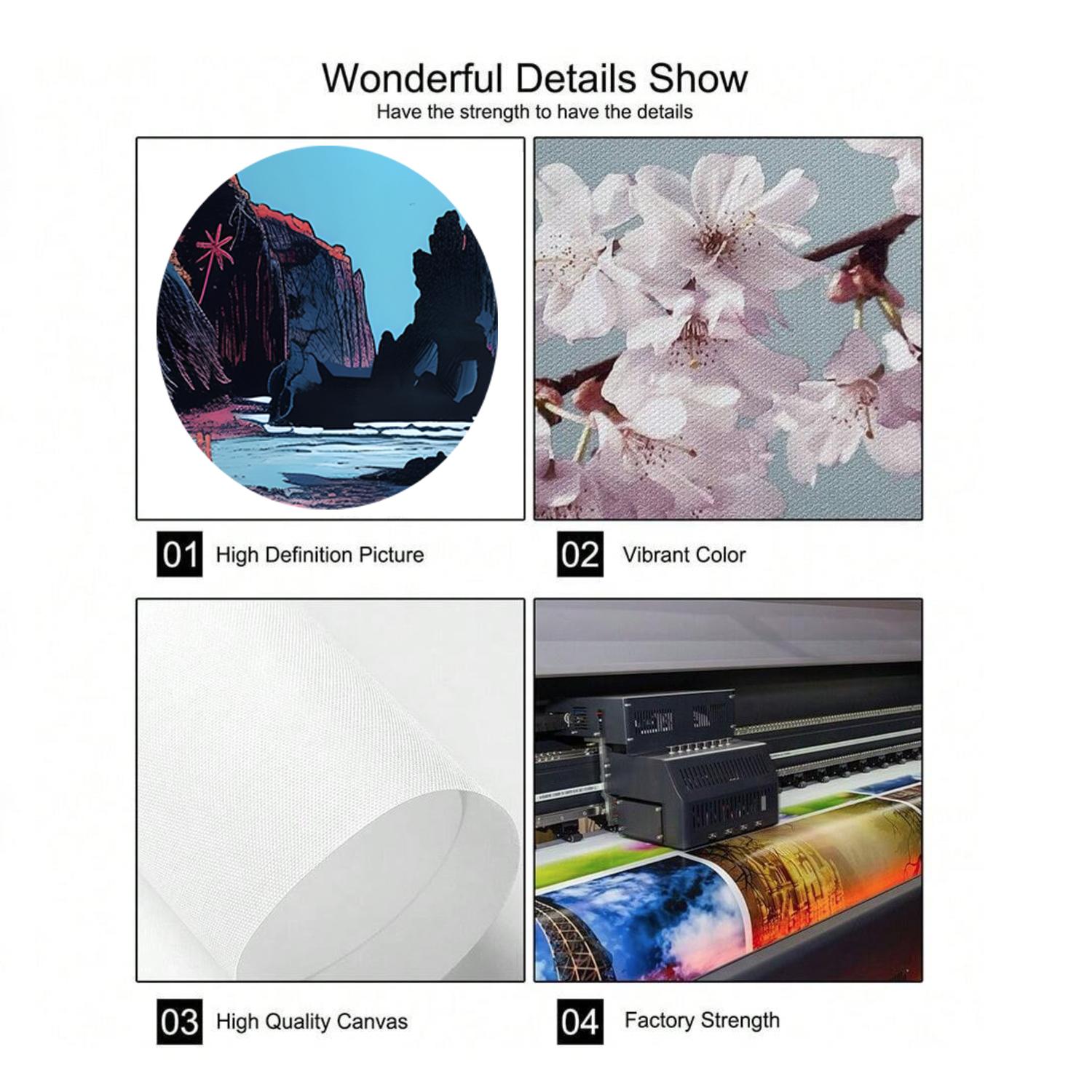 3-Piece Optional Wooden Frame Bohemian Modern Minimalist Aesthetic HD Color Canvas Poster High Precision Ink Print Thick Coating Moisture-proof Anti-wrinkle Smooth Surface Living Room Bedroom Home Decor