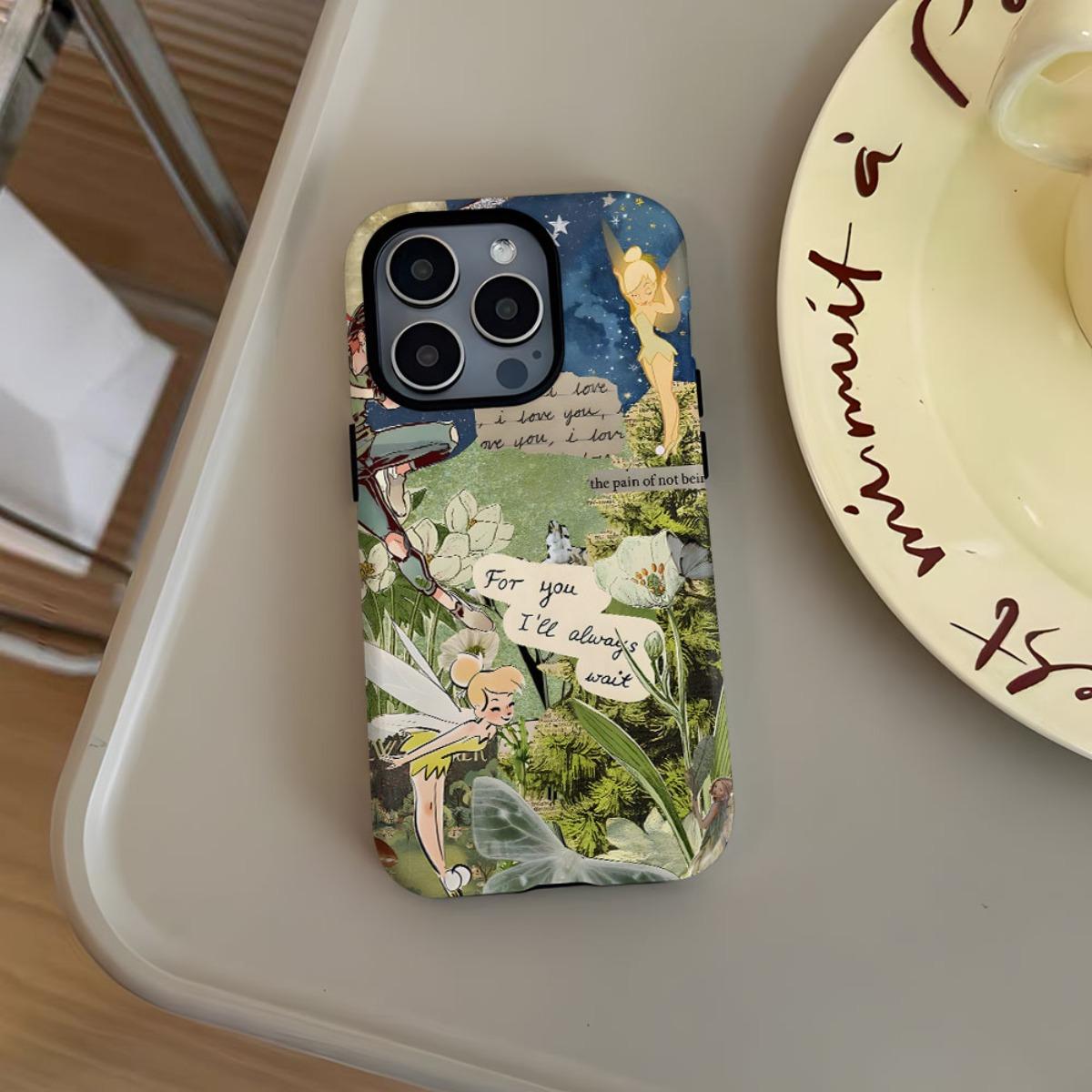 Tinker Bell Cartoon Cute Two-In-One Film Case, Dual Layered Case for Superior Protection, for iPhone 17 16 15 14 13 12 11 Plus Pro Max Samsung Galaxy S26 S25 S24 S23 S22, Birthday Christmas Gifts for Friends