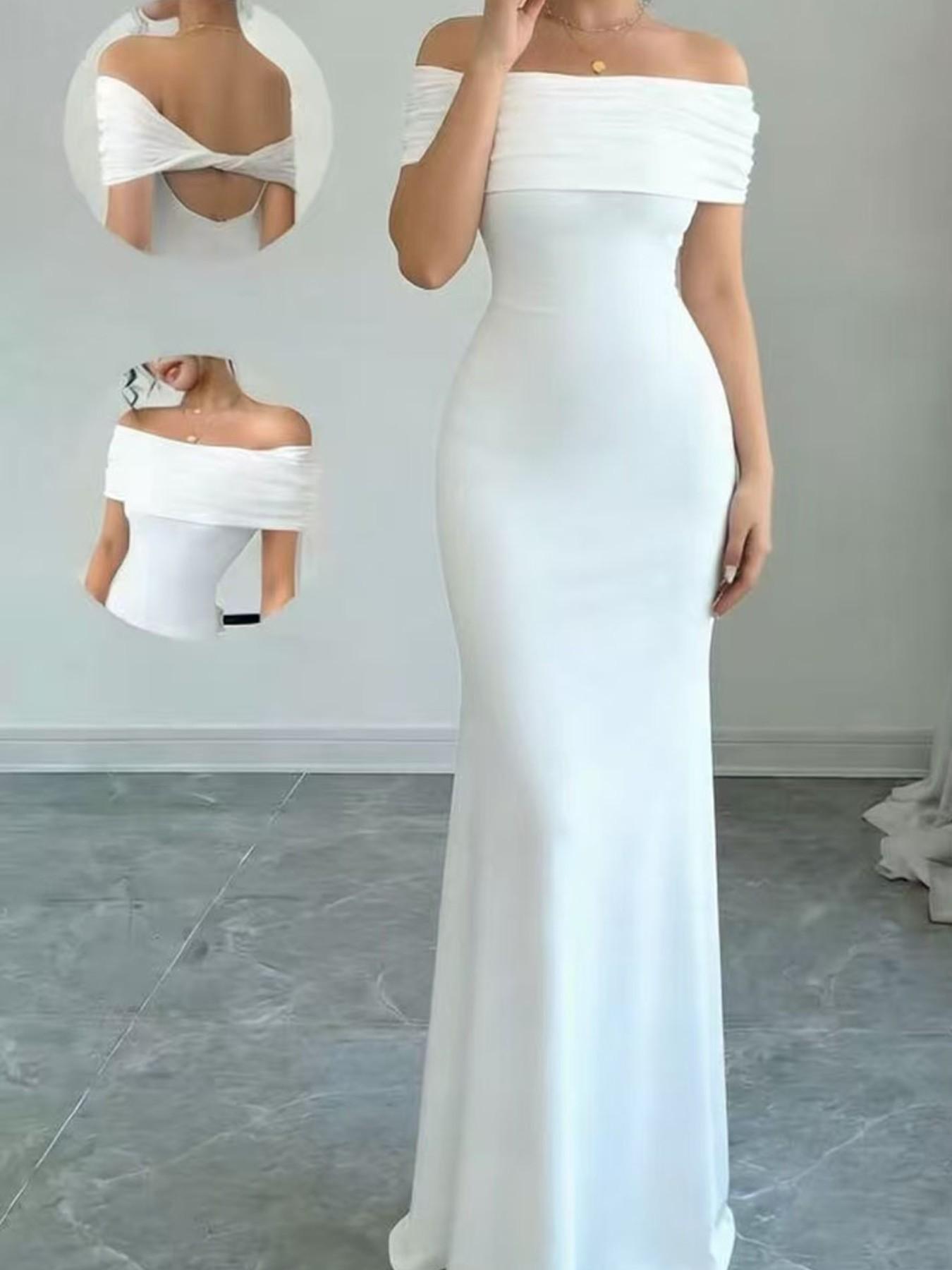 Summer Sleeveless One-Shoulder Dress, Fashion Slim Fit Elegant Lady Sexy Bodycon Dress, Women's Stylish Summer Clothing