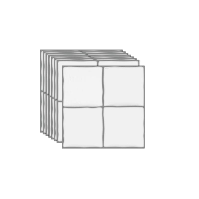 8pcs 3D Self-Adhesive Wall Tiles Stickers, 15.25x15.25cm, Multi-Color Grid Patterns, Removable Wall Decals for Kitchen, Bedroom, Living Room