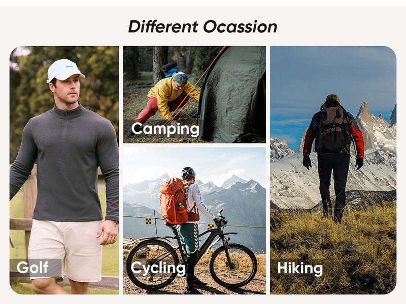 JMIERR Men's 2026 Casual Quarter Zip Pullover Sweatshirts Stretch Fall Polo Plush Long Sleeve Shirt Comfy Underwear