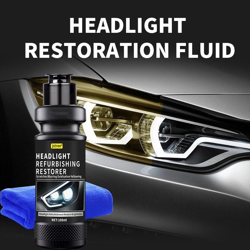 Jstree Car Headlight Restoration Liquid, Crack Scratch Repair, Lamp Cover Coating Brightening Polisher 100ML, Auto Care Essential