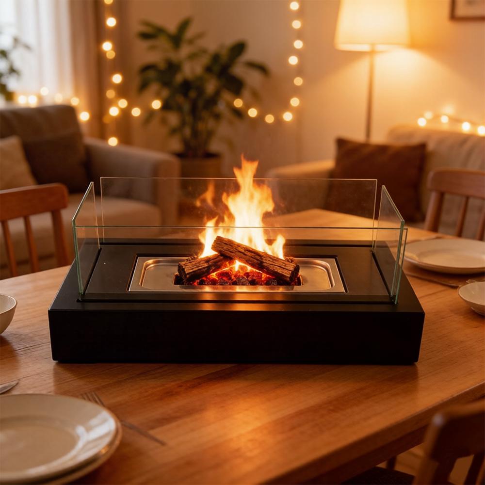 Tabletop Fire Pit with Smores Maker Kit Portable Indoor/Outdoor Mini Small Fireplace Table Top Decor Home Patio Balcony Backyard Gifts for Women Mom Her Wedding Mothers Day Housewarming Birthday Gift firepits