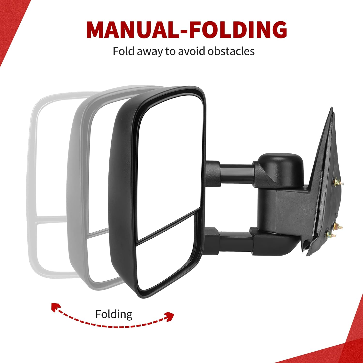 OEDRO Manual Telescoping Towing Mirrors Compatible with 1999-2006 Chevy Silverado 1500 2500HD 3500HD