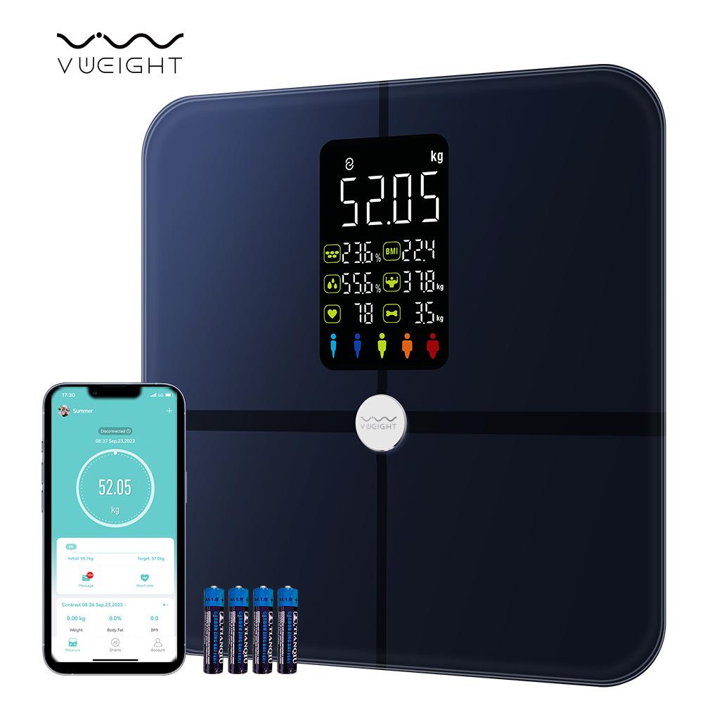 Fitdays Bathroom Scale, Smart Bluetooth Body Weight Scale, High-Precise 16  Body Indicators, Tracks Heart Rate, Body Weight, BMI,  BMR, Fitness tracking, up to 24 Users