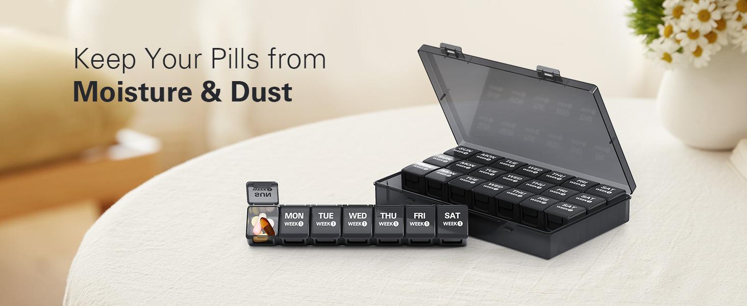 Anycoo Monthly 4 Weeks Pill Organizer 1 Time a Day Pill Box Large Pill Case 28 Day Pill Container for Vitamins Supplement Medication Medicine Healthcare