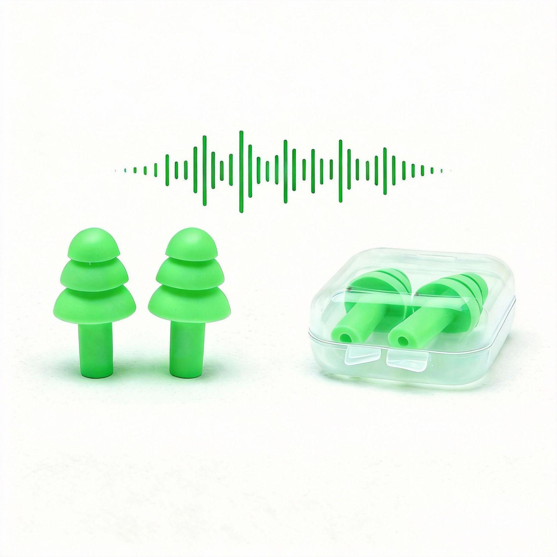 4 Pairs Noise-Reducing Earplugs, Waterproof Silicone Earplugs for Swimming, Soundproof Earplugs for Sleep, Study, Work