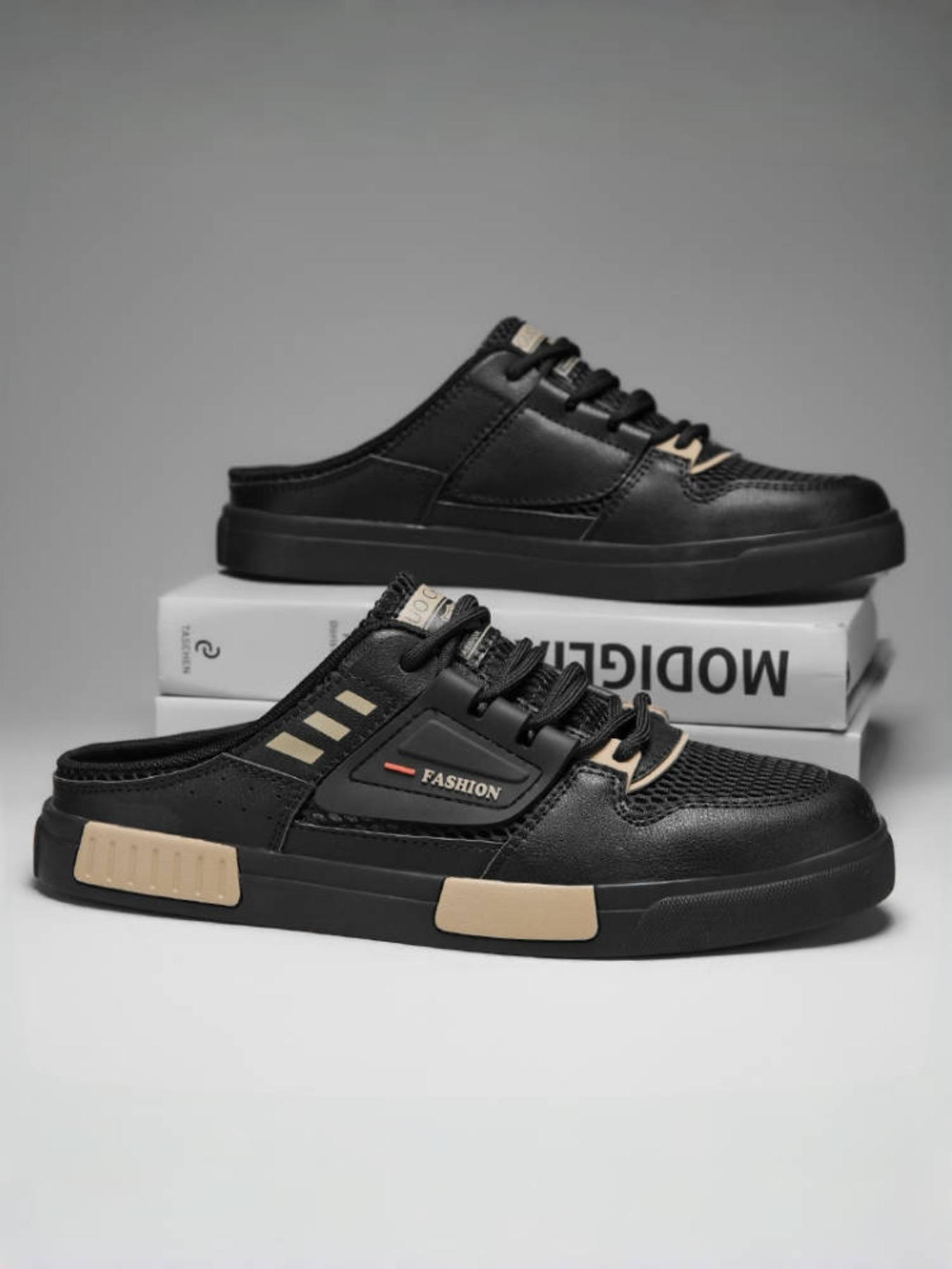 Men's Fashionable Patchwork Design Slip on Mules, Casual Comfortable Breathable Non-slip Rubber Sole Mules, Street Style Shoes for Daily Wear, Casual Shoes Clogs