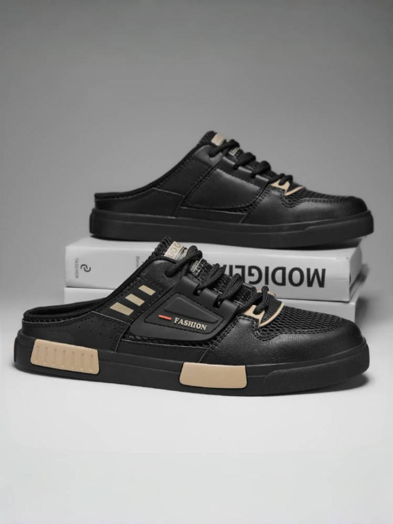 Men's Fashionable Patchwork Design Slip on Mules, Casual Comfortable Breathable Non-slip Rubber Sole Mules, Street Style Shoes for Daily Wear, Casual Shoes Clogs