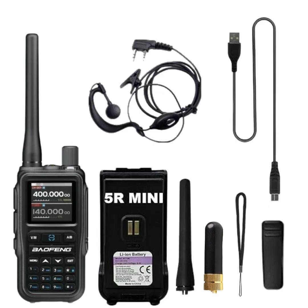 BAOFENG UV-5R Mini 2025 New Outdoor Walkie-Talkie for Mountain Climbing 5W Output Power APP Programming Type-C Charging Dual PTT Dual Band 999CH-Channels Rechargeable Walkie Talkie