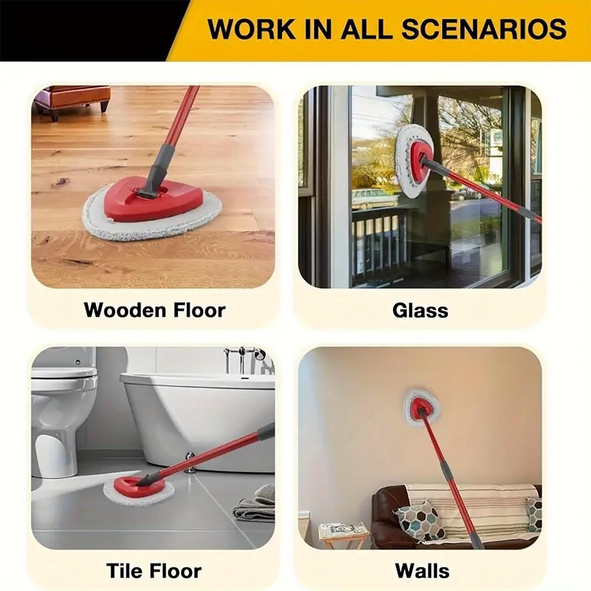 4/5pcs Rotating Mop Replacement Pads + 1 Plastic Triangle Pad, Fits O-Cedar Easywring 1 Tank & Rinseclean 2 Tank System, Spin Mop Replacements