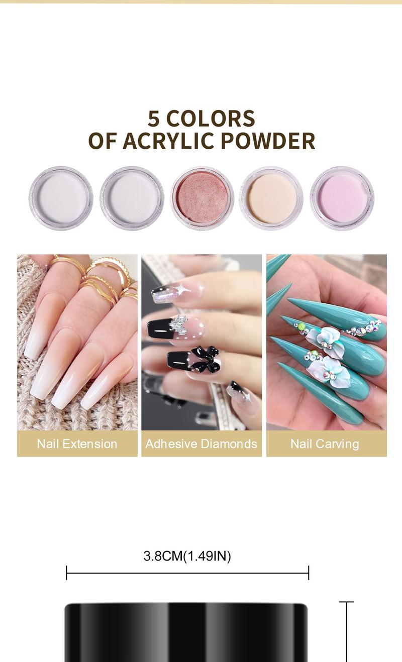 Cutics Acrylic Nail Kit for Beginners Professional Set with Nude Powder Gel Polish Glitter Decorations Gift for Women Manicure Tools & Essentials
