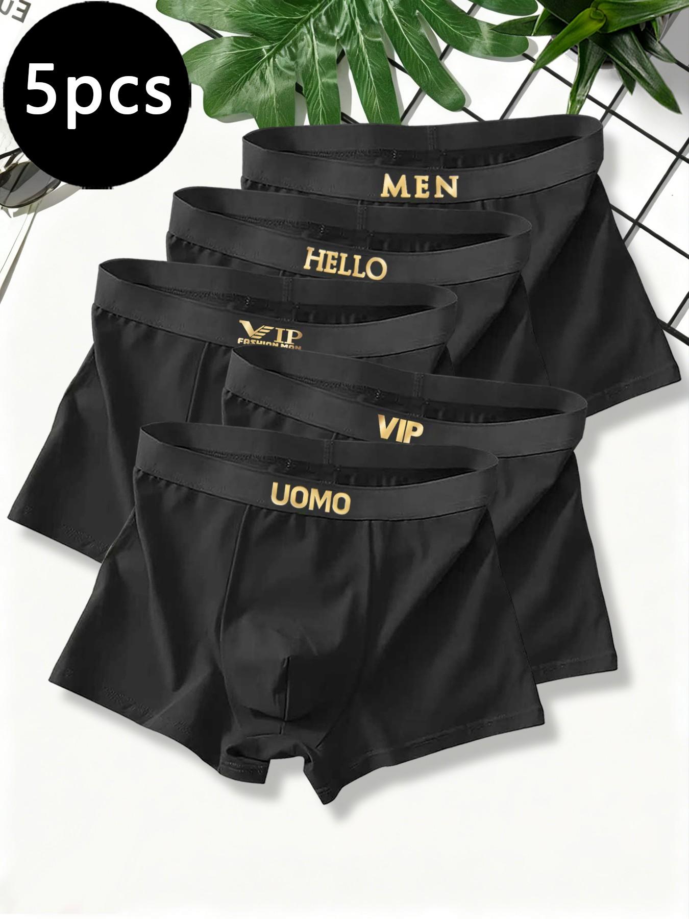 Pack of 5 stylish men's underwear, soft and breathable, simple and versatile, suitable for daily wear