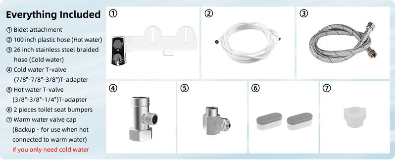 Bidet Toilet Seat Attachment & Fresh Water Sprayer (Cool & Warm Temperature Control | Easy Setup, Universal Fit, Non-Electric | Dual-Nozzle Cleaning, Adjustable Pressure, Female Wash) Adjustable Dual