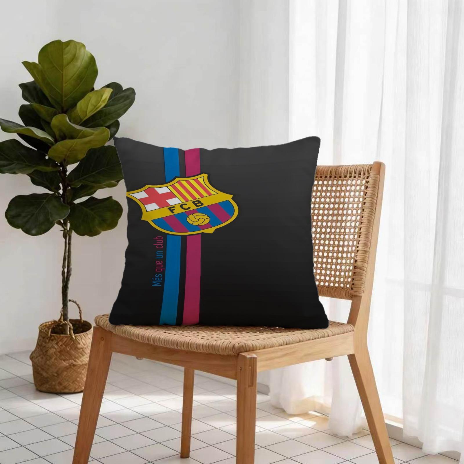 18x18 Inch Soccer Club Throw Pillow, Red Blue Striped Sport Team Decorative Cushion, Football Fan Sofa Bed Living Room Decor, Ideal Gift for Soccer Fans Teens Adults Men