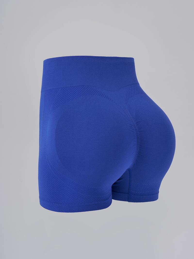 Women's Solid  Seamless Gym Shorts, Comfy Breathable Skinny Shorts for Gym Workout Running, Ladies Sportswear for Summer, High Stretch Bottoms