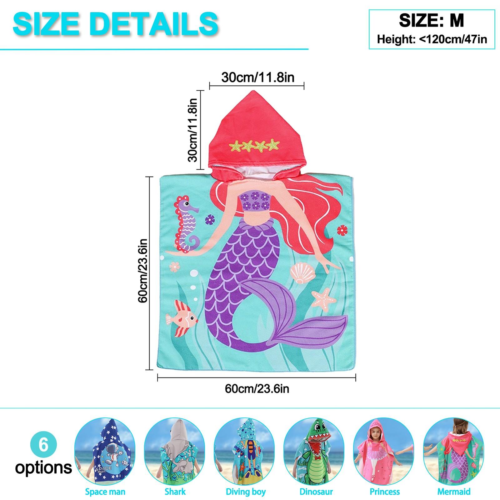 Animal Cartoon Print Bathrobe Cape, Soft Quick-Dry Beach Towel, Hooded Robe for Indoor Parties, Perfect for Beach and Home Use
