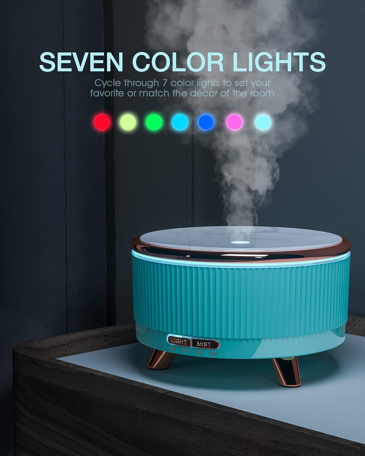 500ML Large Capacity Aromatherapy diffuser, Essential Oil Diffuser, Ultrasonic Aromatherapy Machine With 7 Color LED Lamp, With Remote Control, Cold Mist Humidifier, Timing Spray, Automatic Shutdown