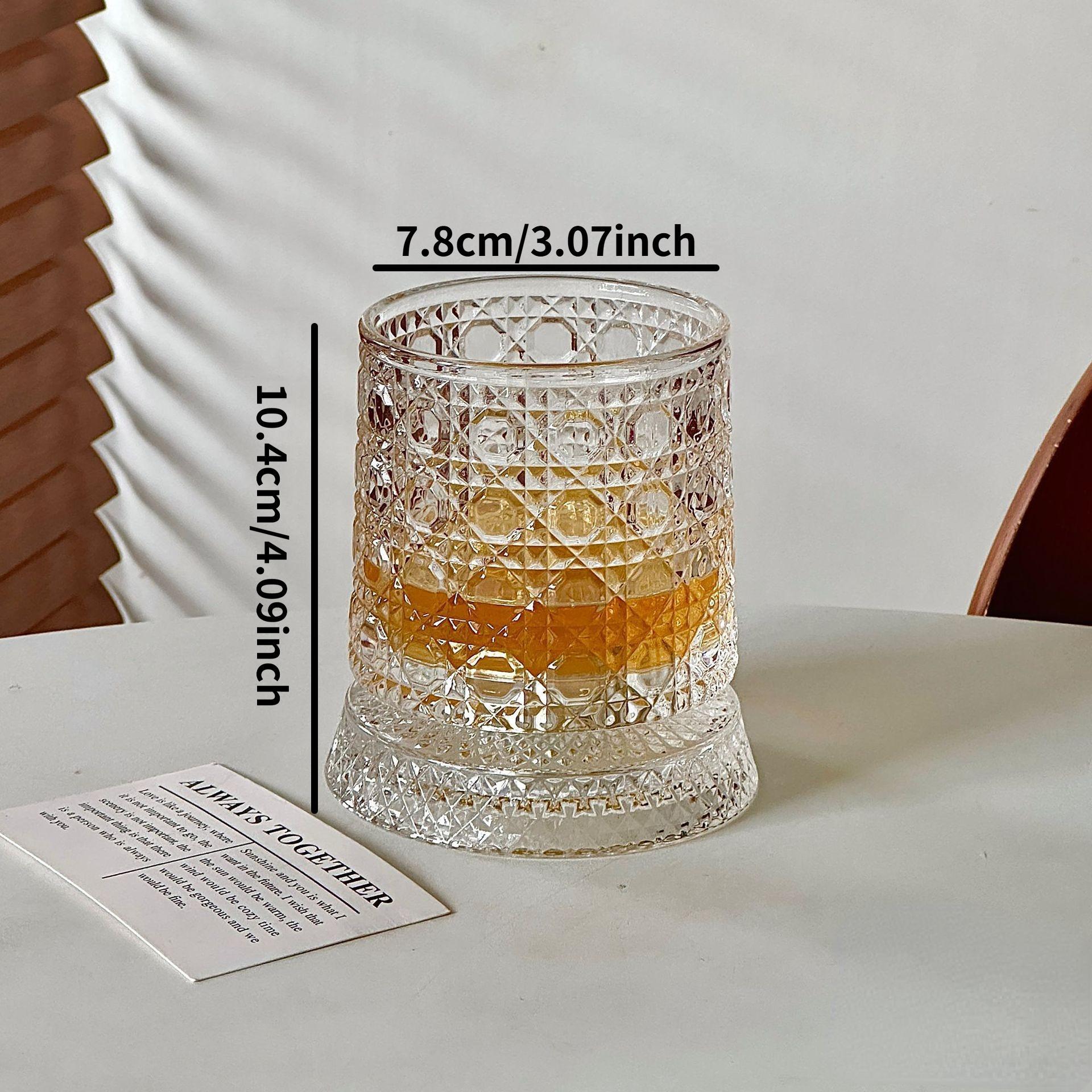360° Rotating Whiskey Glass, Carved Crystal Wine Cup, Stress Relief Drinkware, Ideal Gift for Friends and Family