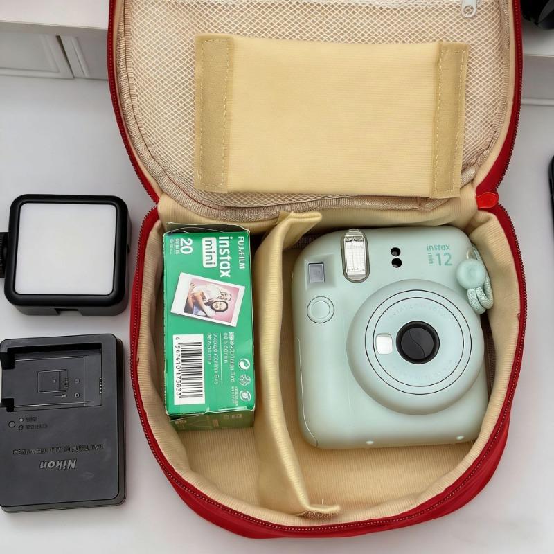 Half Apple Camera Storage Bag, Korean Style Cute Makeup Bag, Travel Portable Polaroid Organizer, Stylish and Functional Accessories
