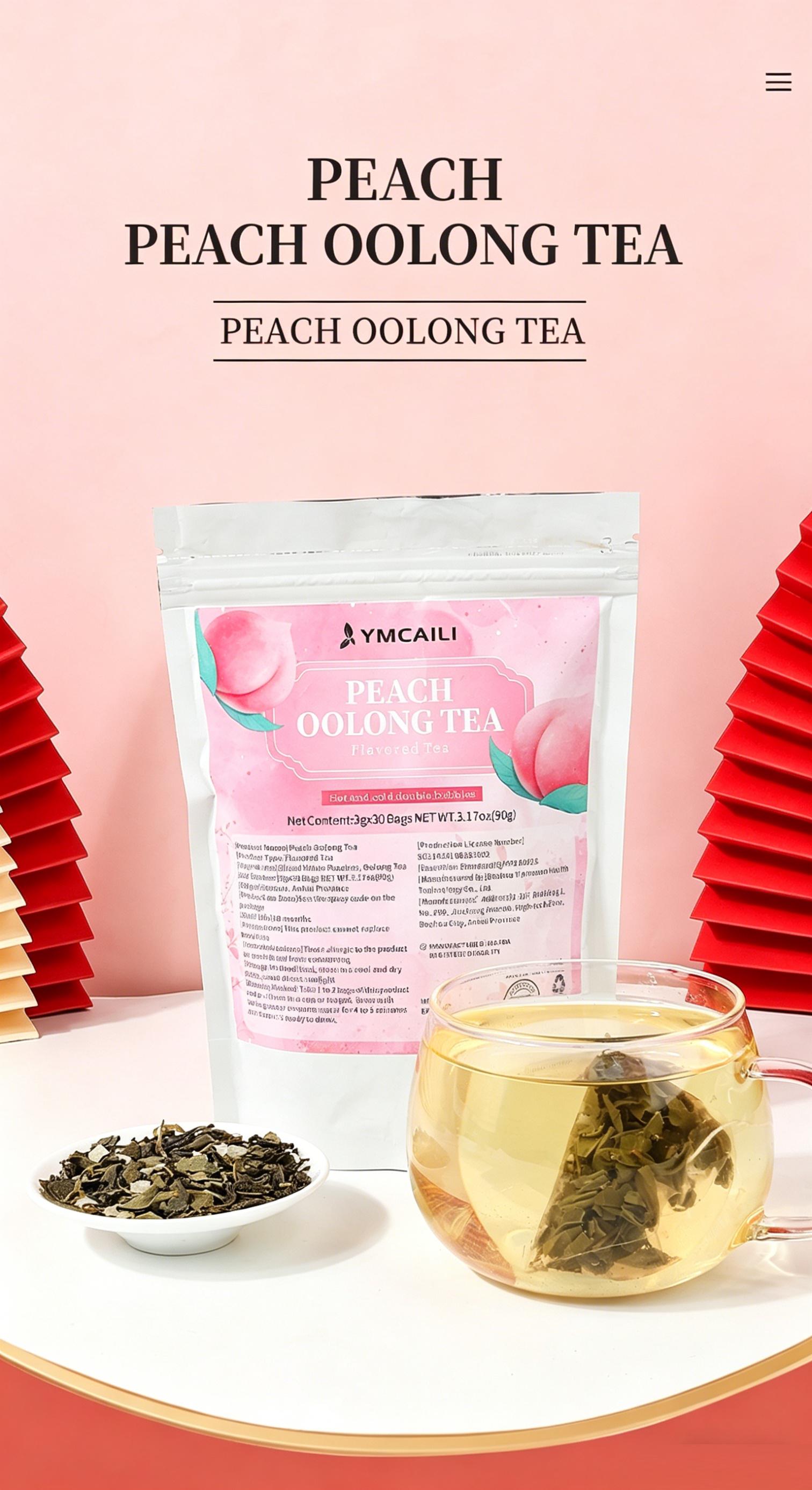 White Peach Oolong Tea, 90 Individually Wrapped Tea Bags. Juicy White Peach Meets Smooth Roasted Oolong. Naturally Refreshing, Lightly Sweet, and Clean Tasting. No Artificial Flavors. The Perfect Daily Caffeine Boost. Delicious Iced or Hot.