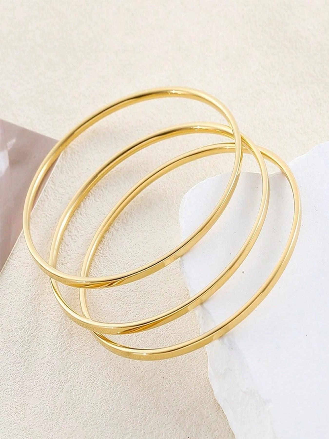 Elegant Stackable Bracelet Set, Minimalist Fine Gold Bracelets, 1/3/5/7 Pieces, Daily & Party Wear Accessories