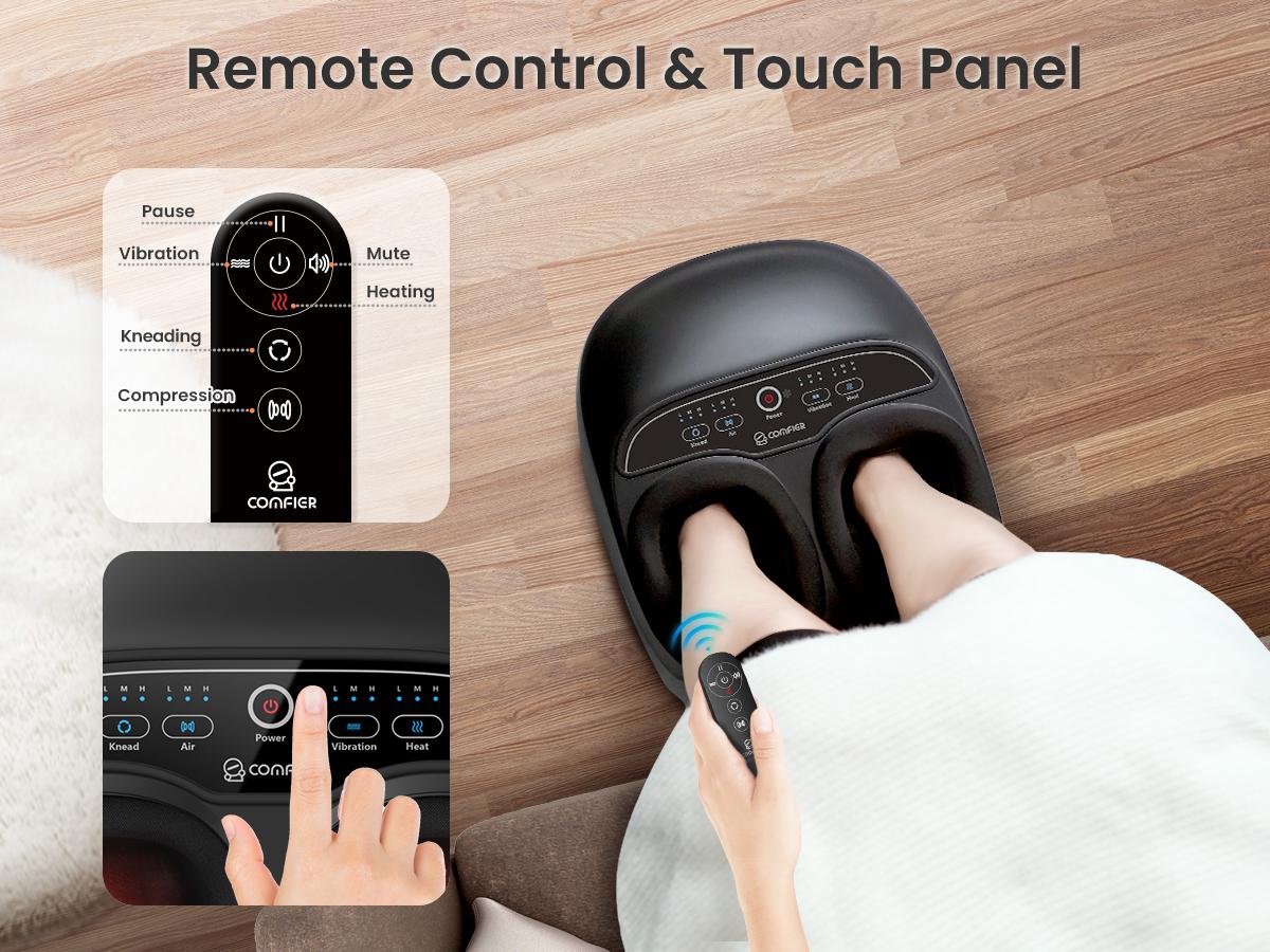 COMFIER Foot Massager Machine with Heat, Shiatsu Feet Massager Remote Control, Customizable Settings, Pause Function, Comfort Adjustable Gift Mom COMFIER Foot Massager Machine with Heat, Shiatsu Feet Massager Remote Control, Customizable Settings, Pause Function, Comfort Adjustable Gift Mom